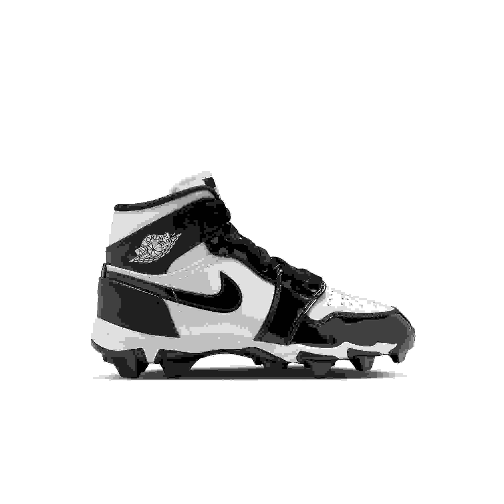 Jordan 1 Mid Preschool Boys' "White/Black" Football Cleat